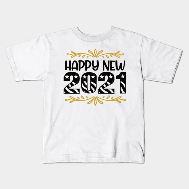 Happy 2021 Kids T-Shirt by Shop Ovov